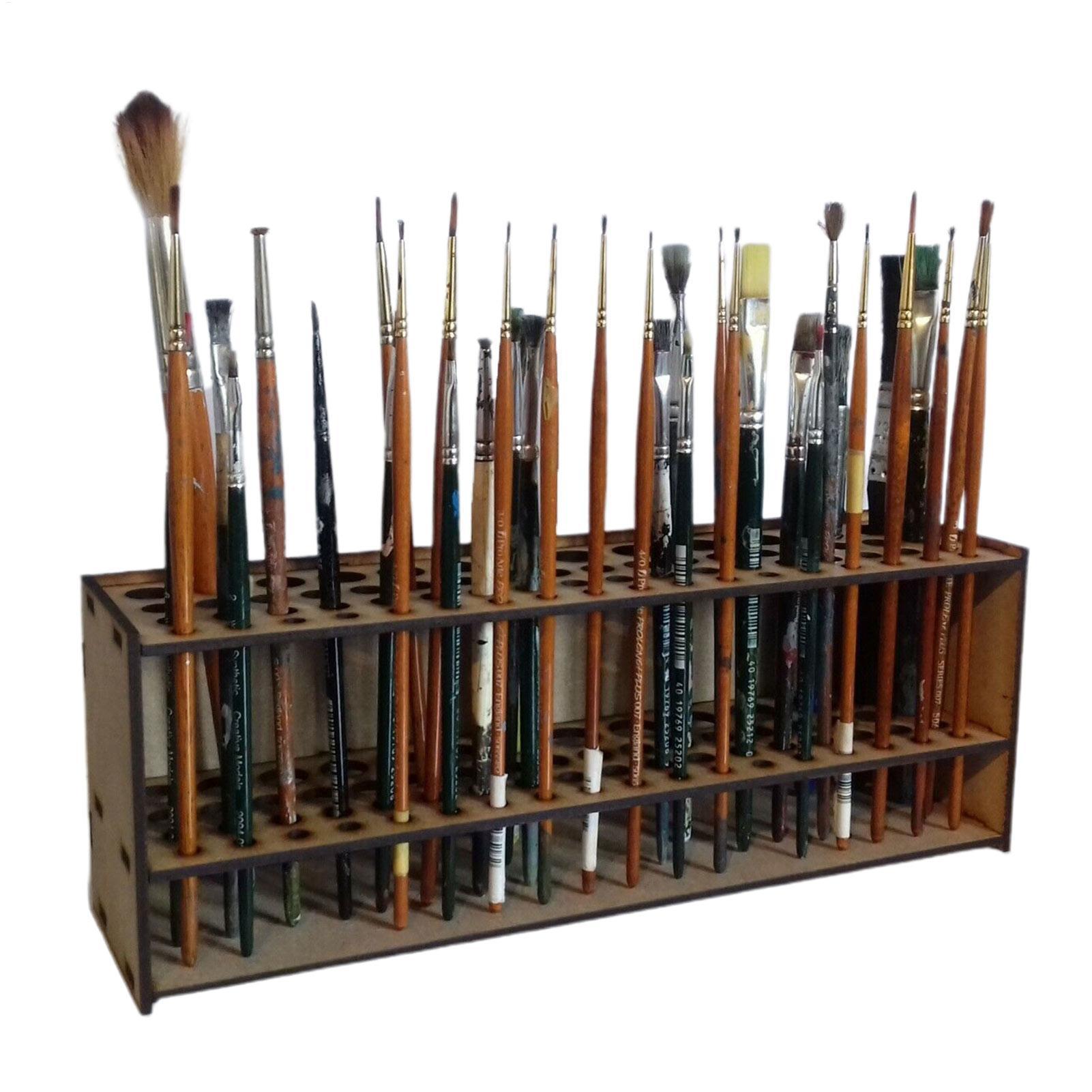Art Craft Organizer - 67スロットプレミアム木製ブラシホルダー - 耐久性のあるアーティストデスクオーガナイザー、鉛筆と絵筆の収納、エレガントなアート＆クラフト用品