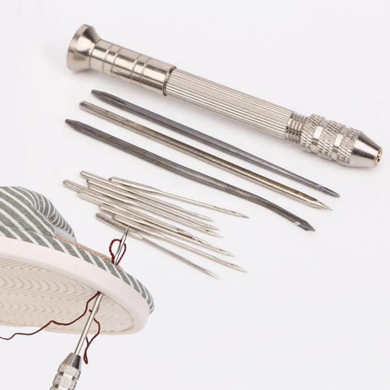 Punch Needle Kit - 革縫製千枚通し修理キット - 靴ステッチ DIY レザークラフト用の交換可能な多機能パンチ針