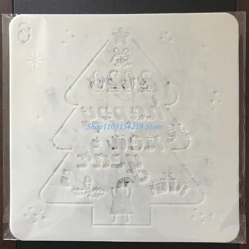 Art Craft Description - N5KC 6 ピース/セットクリスマスツリー雪だるま描画テンプレートステンシル絵画エンボス加工スクラップブッキング DIY アルバム装飾アートクラフト