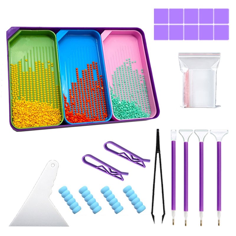 Art Craft Organizer - [NEWA08R] ラインストーンビーズ、アートトレイ、ラインストーントレイオーガナイザー、アート収納容器キット、DIYクラフト、絵画用