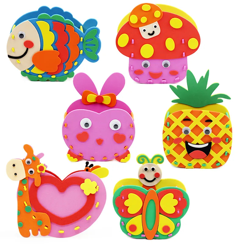 Art Craft For Kindergarten - 子供のための漫画のペンコンテナ,工芸品キット,手作りのEVA素材,幼稚園の手作りのおもちゃ,子供へのギフト,2個