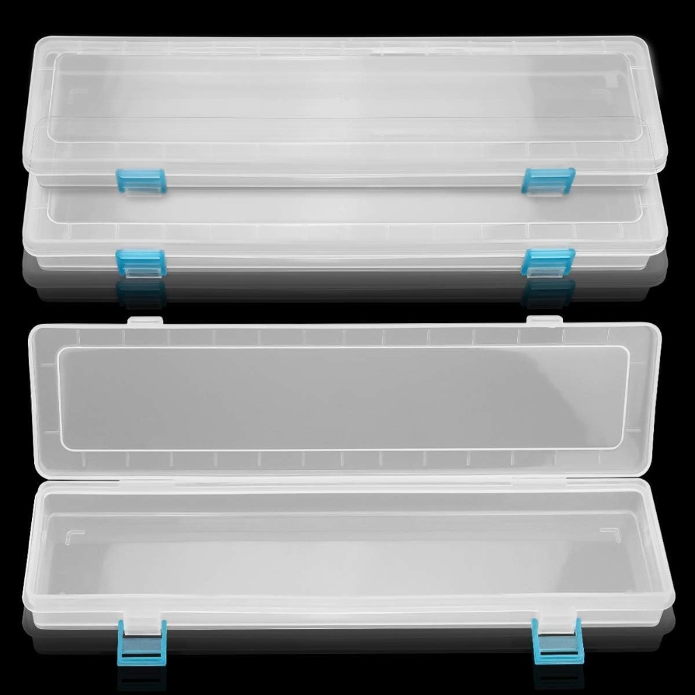 Art Craft Organizer - 白い収納ボックス 33x7x3.5cm、ブラシ、鉛筆、水彩ペン、アートクラフト、裁縫道具用の薄型ポータブルオーガナイザー