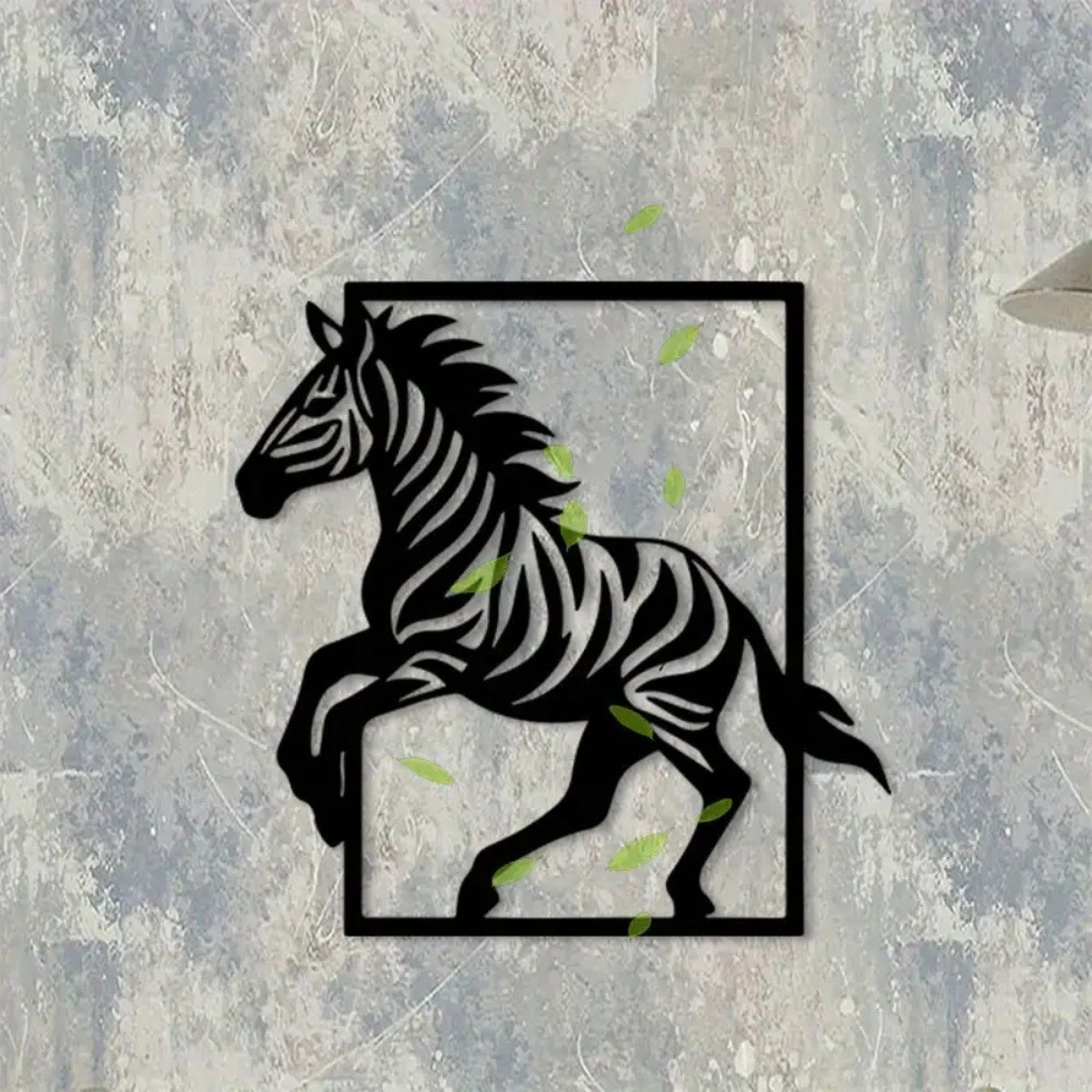 Art Craft Zebra - CIFBUY 金属製ウォールアート ゼブラアイアンクラフト彫刻 防錆野生動物装飾 モダンな黒白ストライプの動物 リビングルーム用