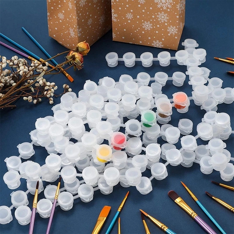 Art Craft Organizer - 10ストリップ60ポット空のペイントストリップミニ塗料カップボックスポッドアート工芸品プラスチック保存容器顔料容器描画supplie