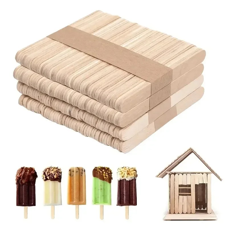 Art Craft Stick - 50本/ロット クラフトスティック アイスクリームスティック 天然木製アイスキャンディースティック 長さ11.5cm DIYクラフト用アイスキャンディースティック