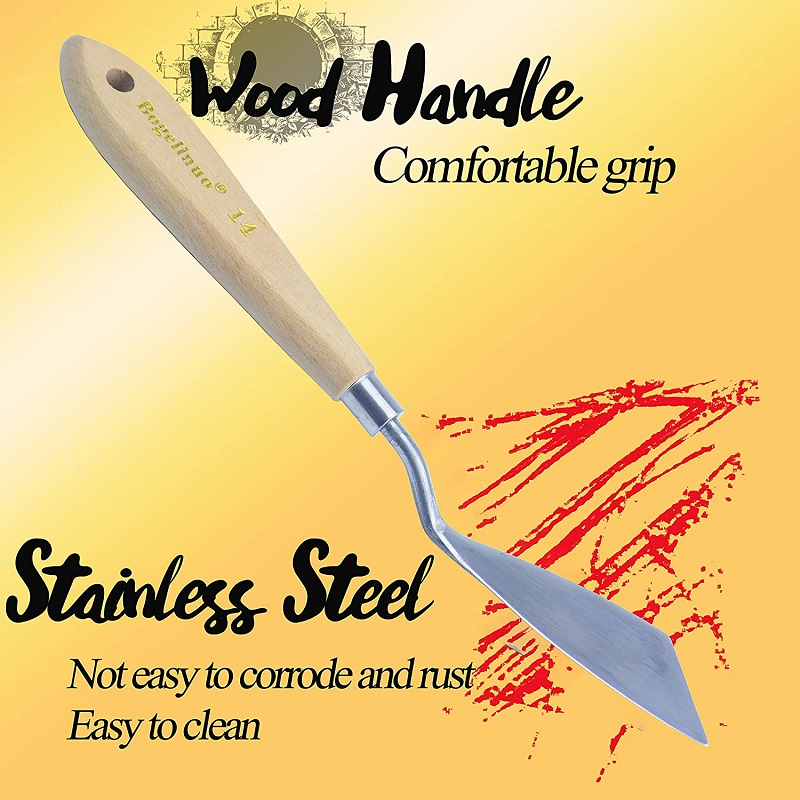 Painting Knife Palette - 1-5個ビッグパレットナイフ油、キャンバス、アクリル画ツールセット油絵スクレーパーシャベルペイントナイフ木製ハンドル