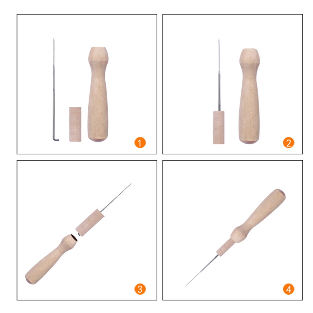 Punch Needle Kit - マルチカラー25色66Sウールロービングフェルトキット ウール、木材、銅、プラスチック DIYニードルパンチフェルト材料セット