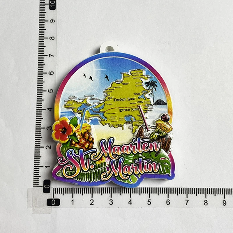Art Craft Magnet - セントマーテン観光土産家の装飾ギフトコレクション芸術品と工芸品マップ 3D ステレオ冷蔵庫マグネット