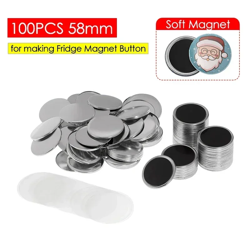 Art Craft Magnet - 50/100個入り 25-75mm マグネット式冷蔵庫バッジピンボタンメーカー部品 DIYバッジボタンピン アートクラフト作成用 冷蔵庫バッジセット
