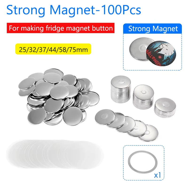 Art Craft Magnet - 50/100個入り マグネット冷蔵庫バッジピン ボタンメーカー部品 DIYバッジボタンピン アートクラフト作成用 冷蔵庫バッジセット