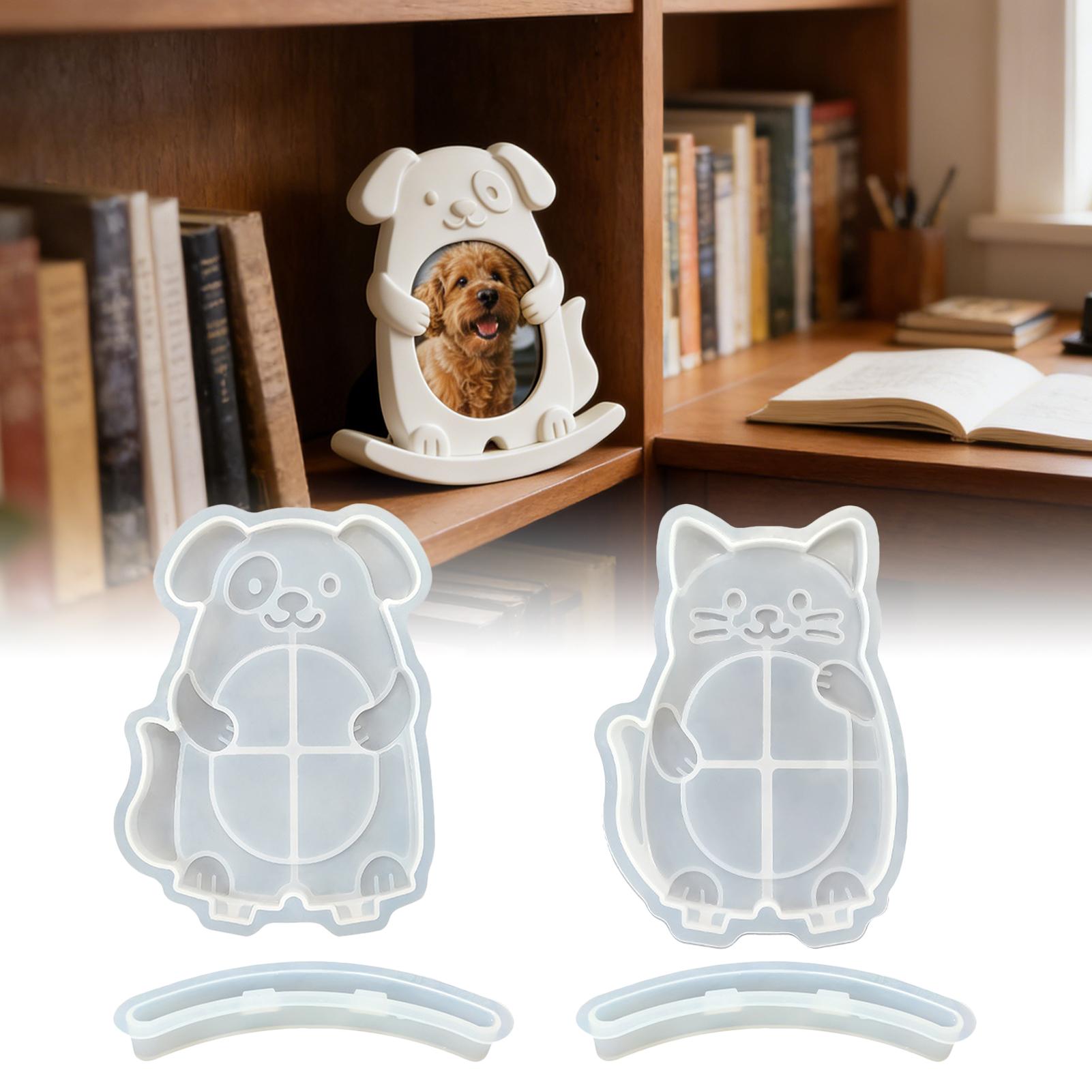 Art And Craft Photos - シリコン樹脂型 簡単リリース 犬猫写真フレーム エポキシ型 かわいいクラフト用品 ワックス石膏アート