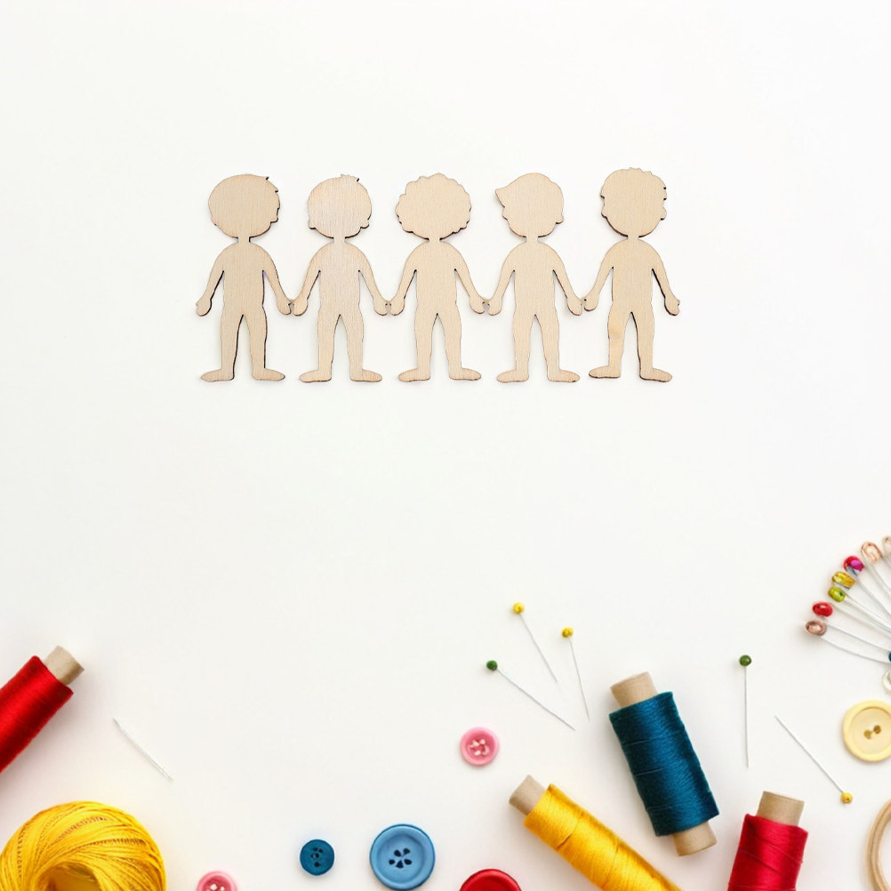 Art Craft For Kindergarten - 100個入り キッズペイント用カットアウト 未完成の滑らかな木片 工芸DIY装飾 幼稚園アート活動用 ブランク