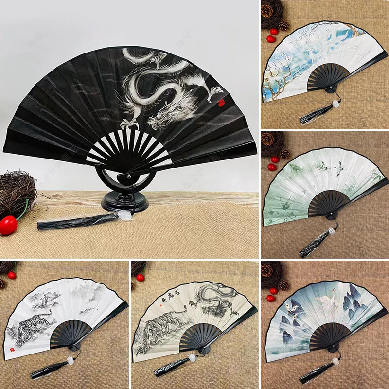 Art Craft Website - 和紙製の扇子,タッセル付きのクラシックなダンスファン,ヴィンテージの芸術的な贈り物,家の装飾,8インチ