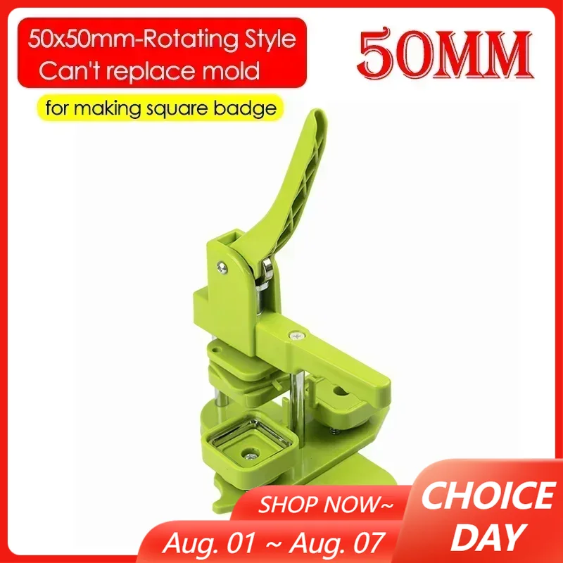 Art Craft Magnet - 回転式スタイルスクエアバッジボタンメーカー、DIY、アートクラフト、冷蔵庫マグネット、50x50mm