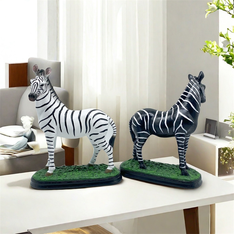 Art Craft Zebra - 芸術的なゼブラ彫刻手作り樹脂クラフト玄関寝室リビングルーム研究モダンな家の装飾アート動物像