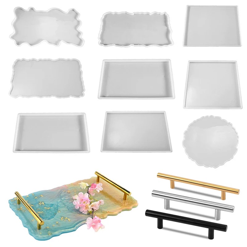 Art Craft Things - トレイエポキシ樹脂シリコンモールドDIY大型長方形ティープレートコースター樹脂モールド家の装飾クラフト製作アート用品