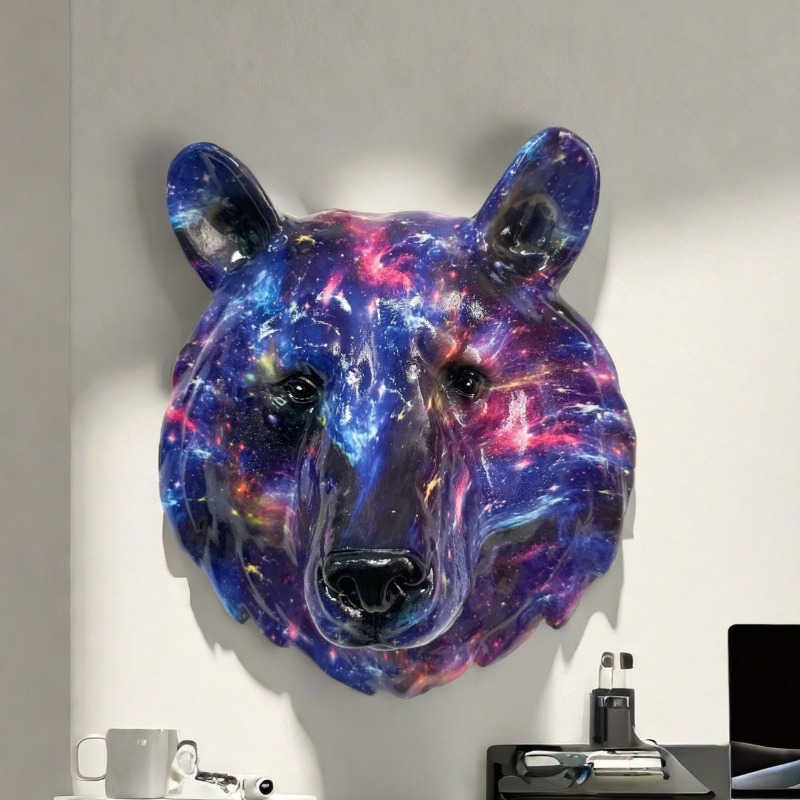 Art Craft Lion - ヴィンテージスタイル樹脂製動物壁飾り クリエイティブなライオン、オオカミ、ヒョウの頭部彫刻アートクラフト 家の装飾 吊り下げ飾り