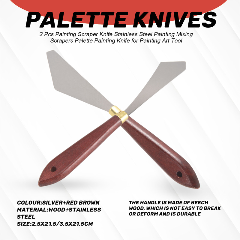 Painting Knife Palette - 2 個ペイントスクレーパーナイフステンレス鋼ペイントミキシングスクレーパーパレットペイントナイフペイントアートツール用