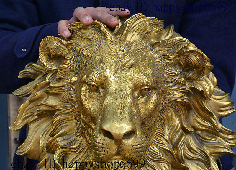 銅と真鍮の置物,40,42 cm,金の永遠の彫刻,職人技 - Art Craft Lion のレビューと価格