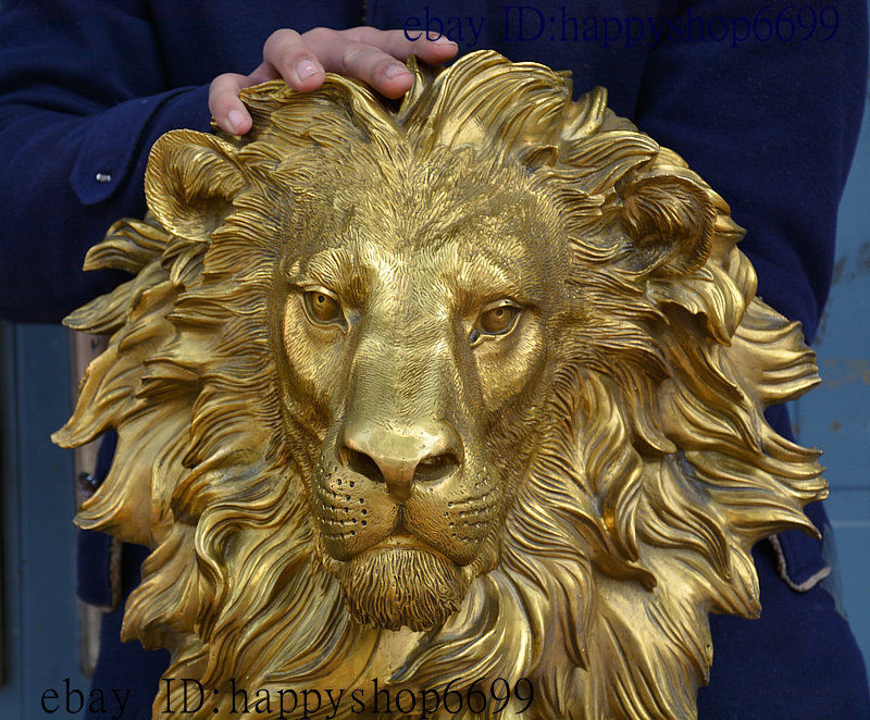 銅と真鍮の置物,40,42 cm,金の永遠の彫刻,職人技 - Art Craft Lion のレビューと価格