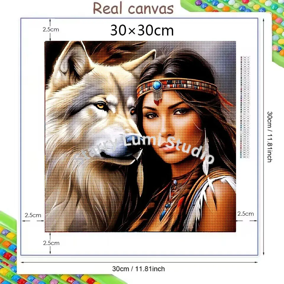 5D DIYダイヤモンドペインティング：女性とライオンの雄大 - Art Craft Lion のレビューと価格