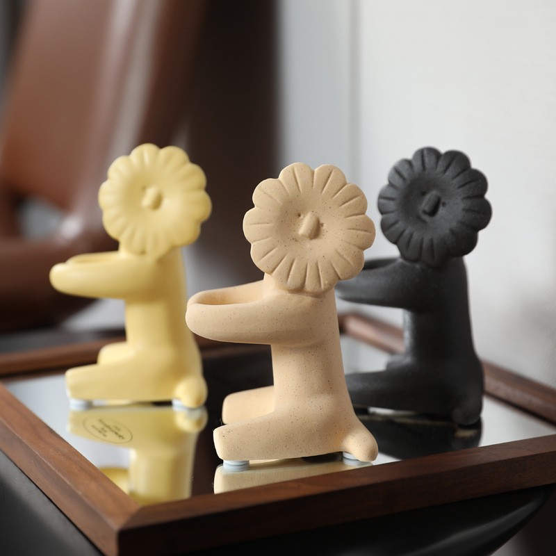 北欧モランディカラー動物ライオン抽象アートセラミック装飾品フ - Art Craft Lion のレビューと価格