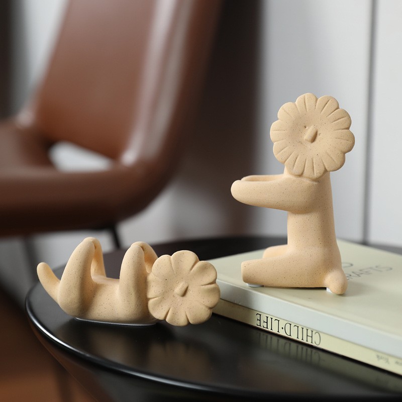 北欧モランディカラー動物ライオン抽象アートセラミック装飾品フ - Art Craft Lion のレビューと価格