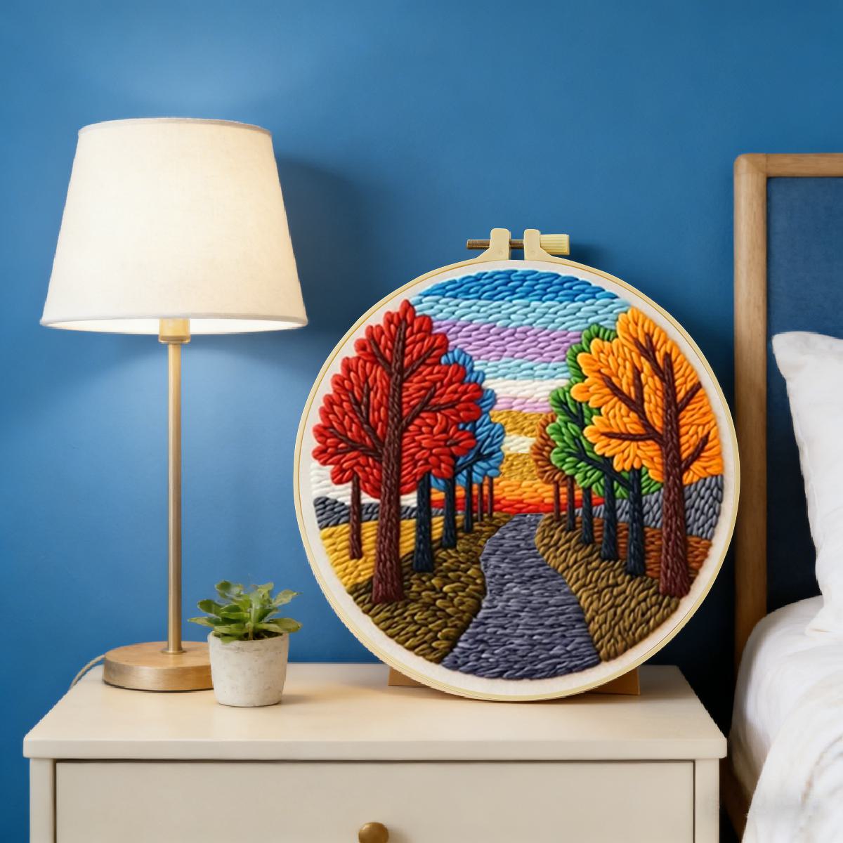 20X20CM/7.87インチ 風景画 パンチニードル刺繍セ - Punch Needle Kit のレビューと価格