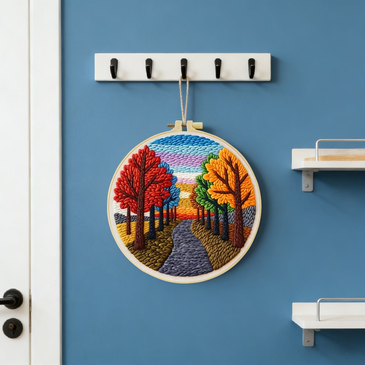 20X20CM/7.87インチ 風景画 パンチニードル刺繍セ - Punch Needle Kit のレビューと価格