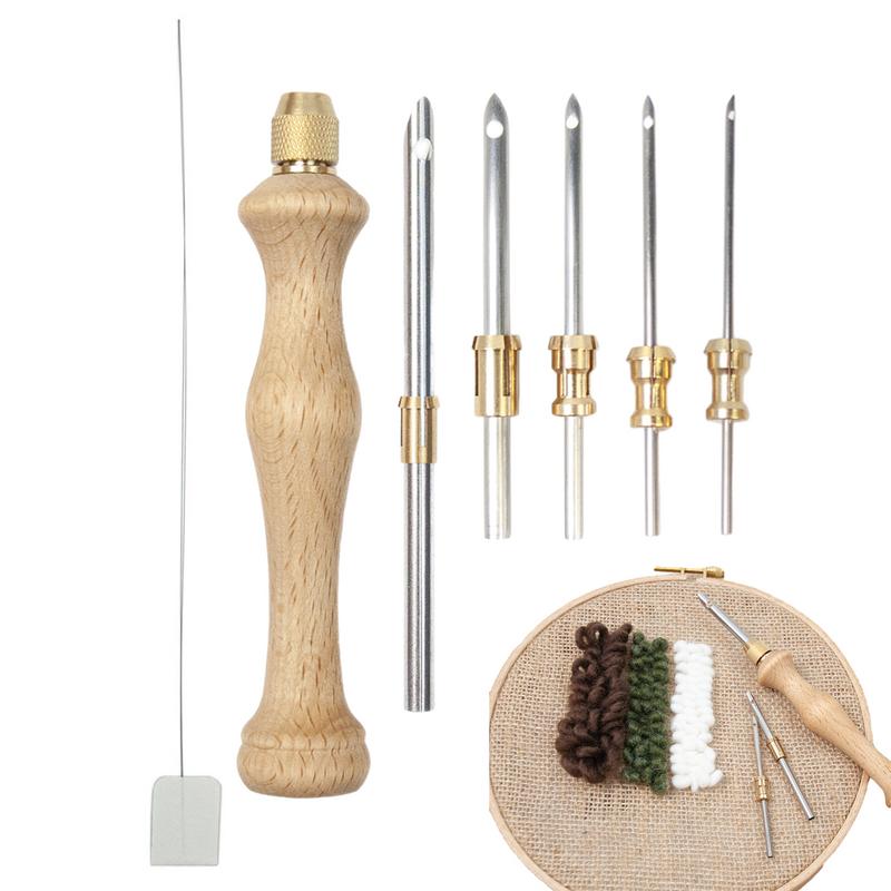 パンチニードルマジック刺繍ペンキット針敷物フックツールコンプ - Punch Needle Kit のレビューと価格
