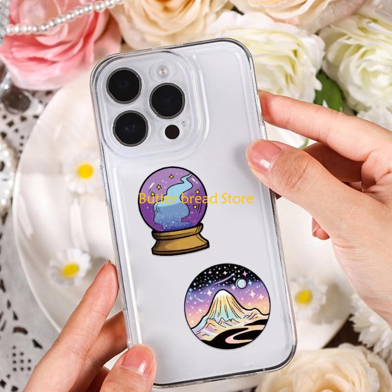 W89C 50 カウント魔女テーマステッカー防水美的ステッカ - Art Craft Description のレビューと価格