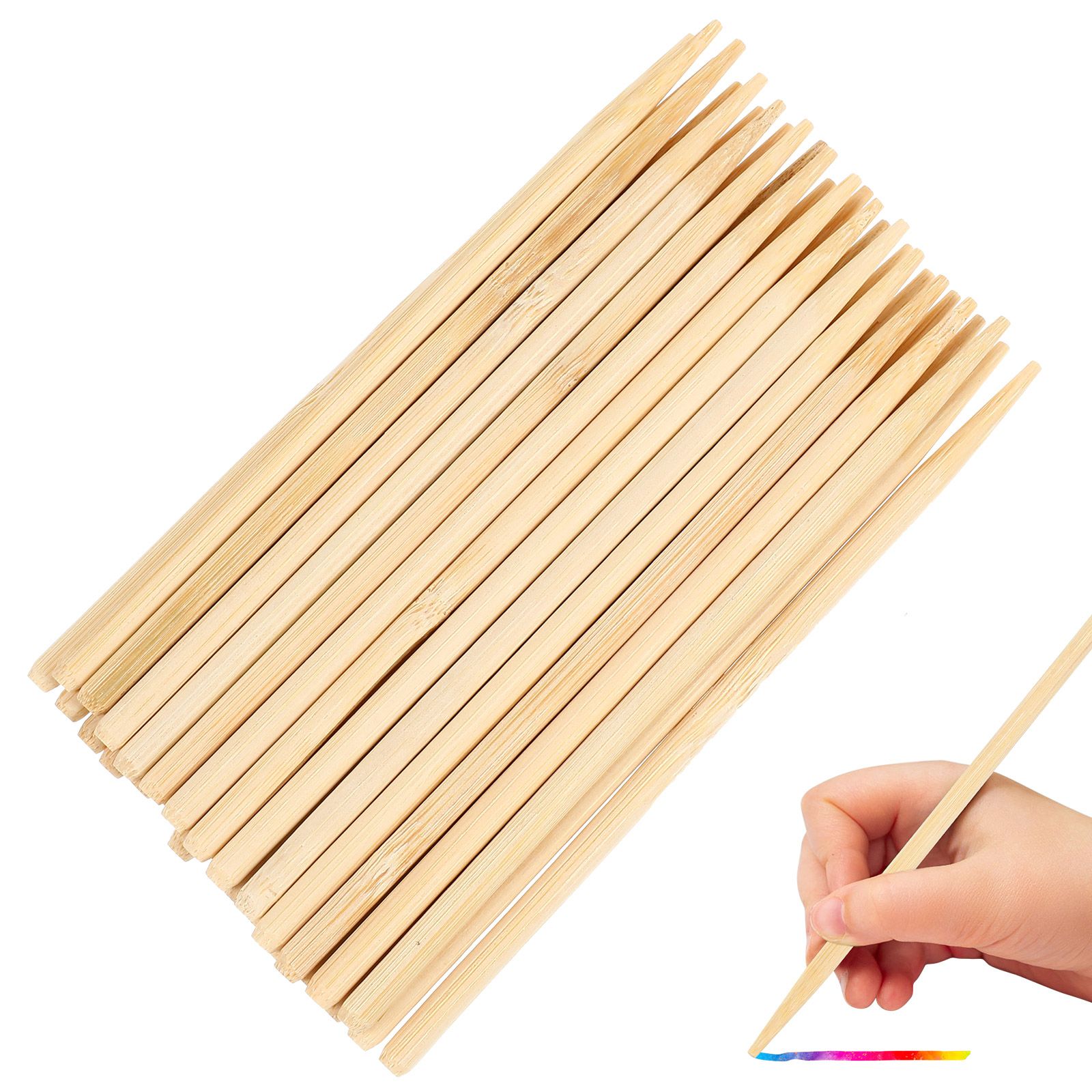 30 個木製スクラッチペイント竹ペンワックススティック髪小枝 - Art Craft Stick のレビューと価格