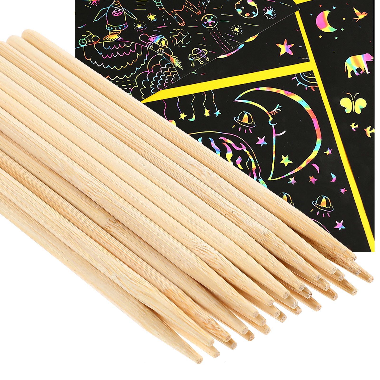 30 個木製スクラッチペイント竹ペンワックススティック髪小枝 - Art Craft Stick のレビューと価格