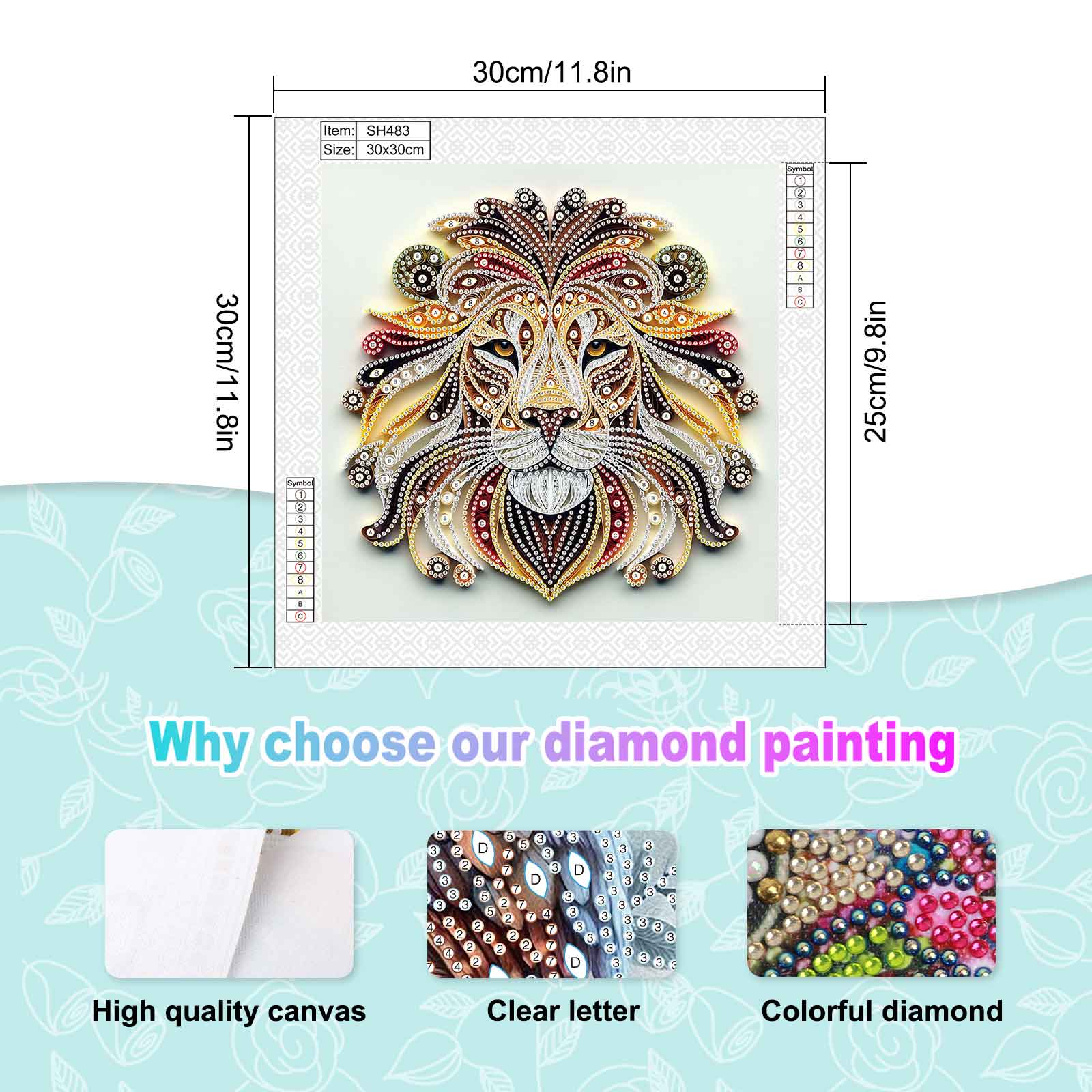 初心者向けの特別な形状のダイヤモンドキット、激しいライオンダ - Art Craft Lion のレビューと価格