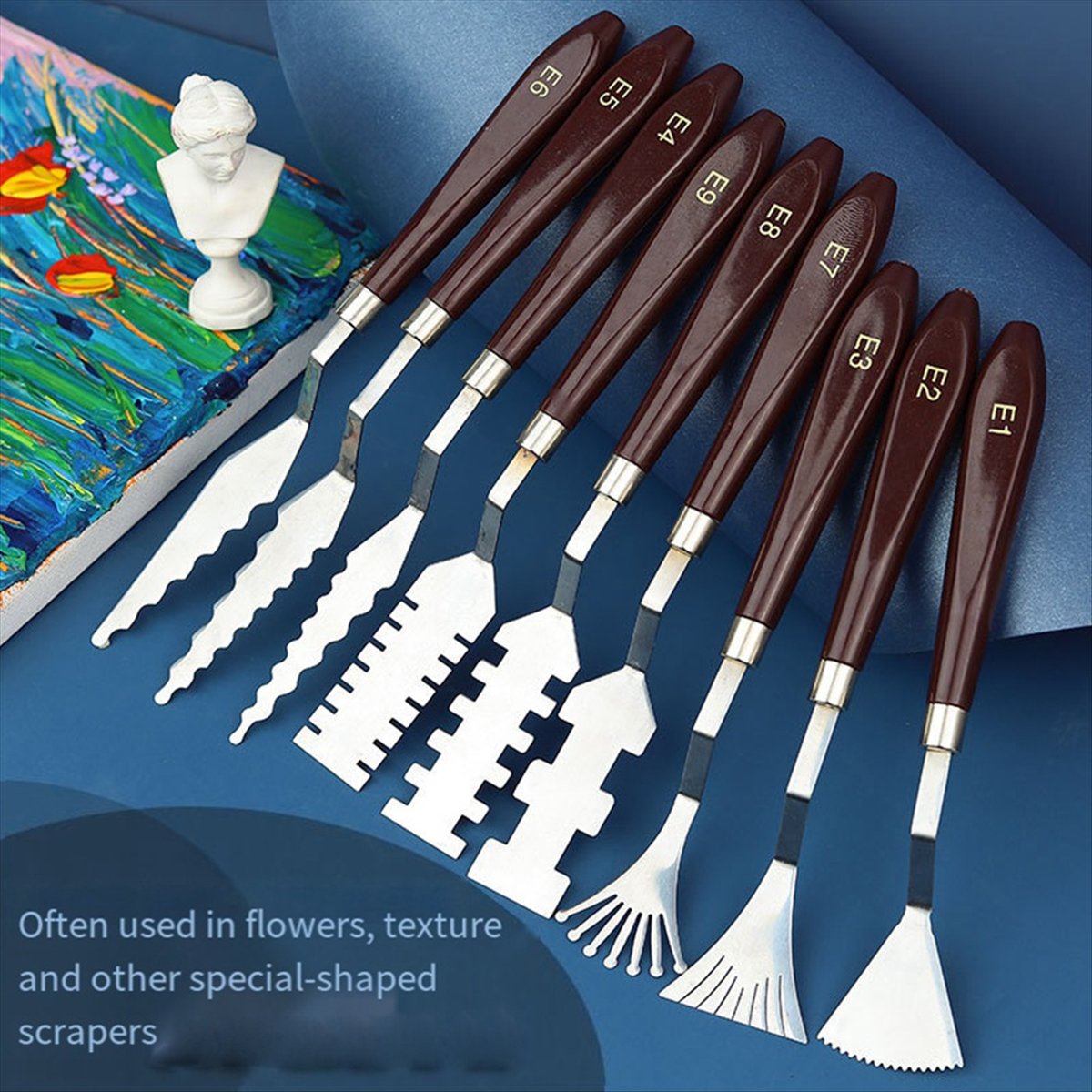 AT13 9個入り プロ仕様 ステンレス製 パレットスクレー - Painting Knife Palette のレビューと価格