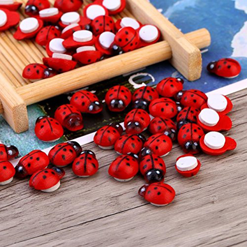 100個入り 粘着式ミニ冷蔵庫用飾り ミニてんとう虫 木製工 - Art Craft Magnet のレビューと価格