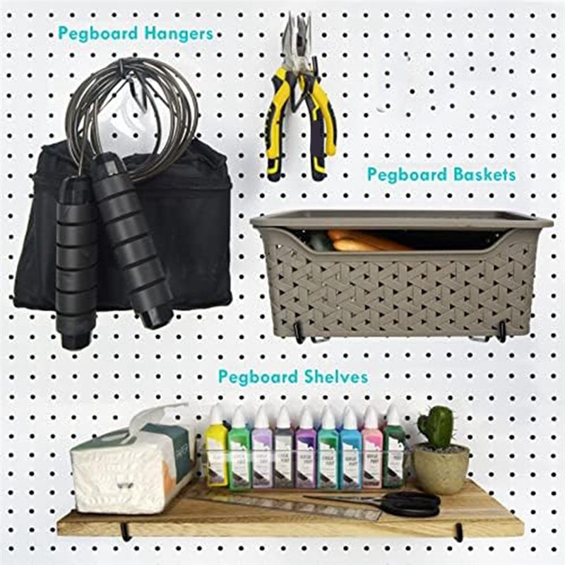 75STO-ペグボード棚フック、8個入り6インチメタルユーテ - Art Craft Organizer のレビューと価格