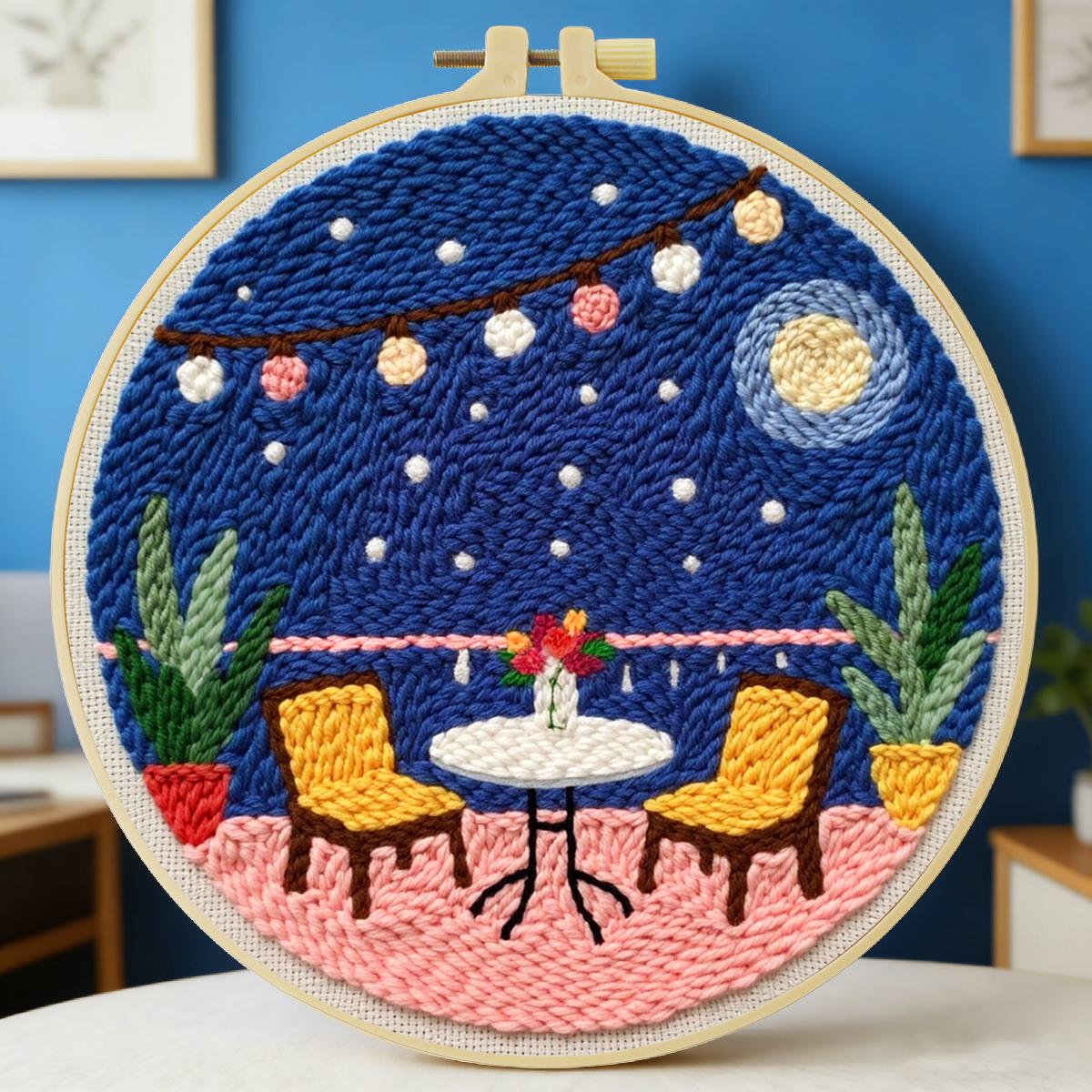 20X20CM/7.87インチテーブルパンチニードル刺繍セッ - Punch Needle Kit のレビューと価格