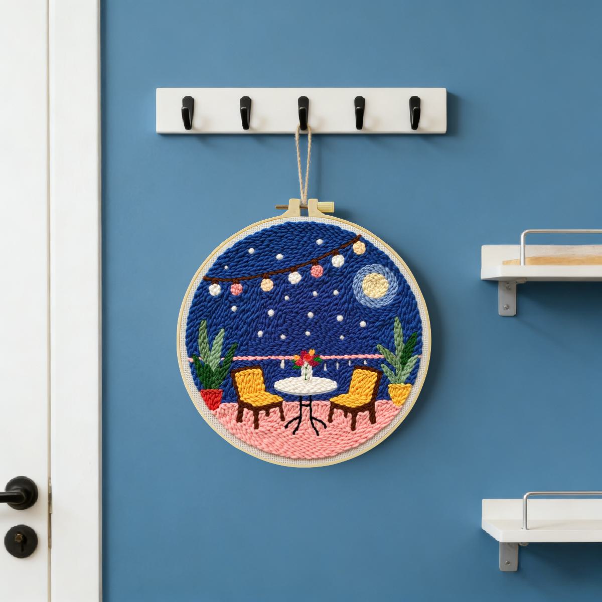 20X20CM/7.87インチテーブルパンチニードル刺繍セッ - Punch Needle Kit のレビューと価格