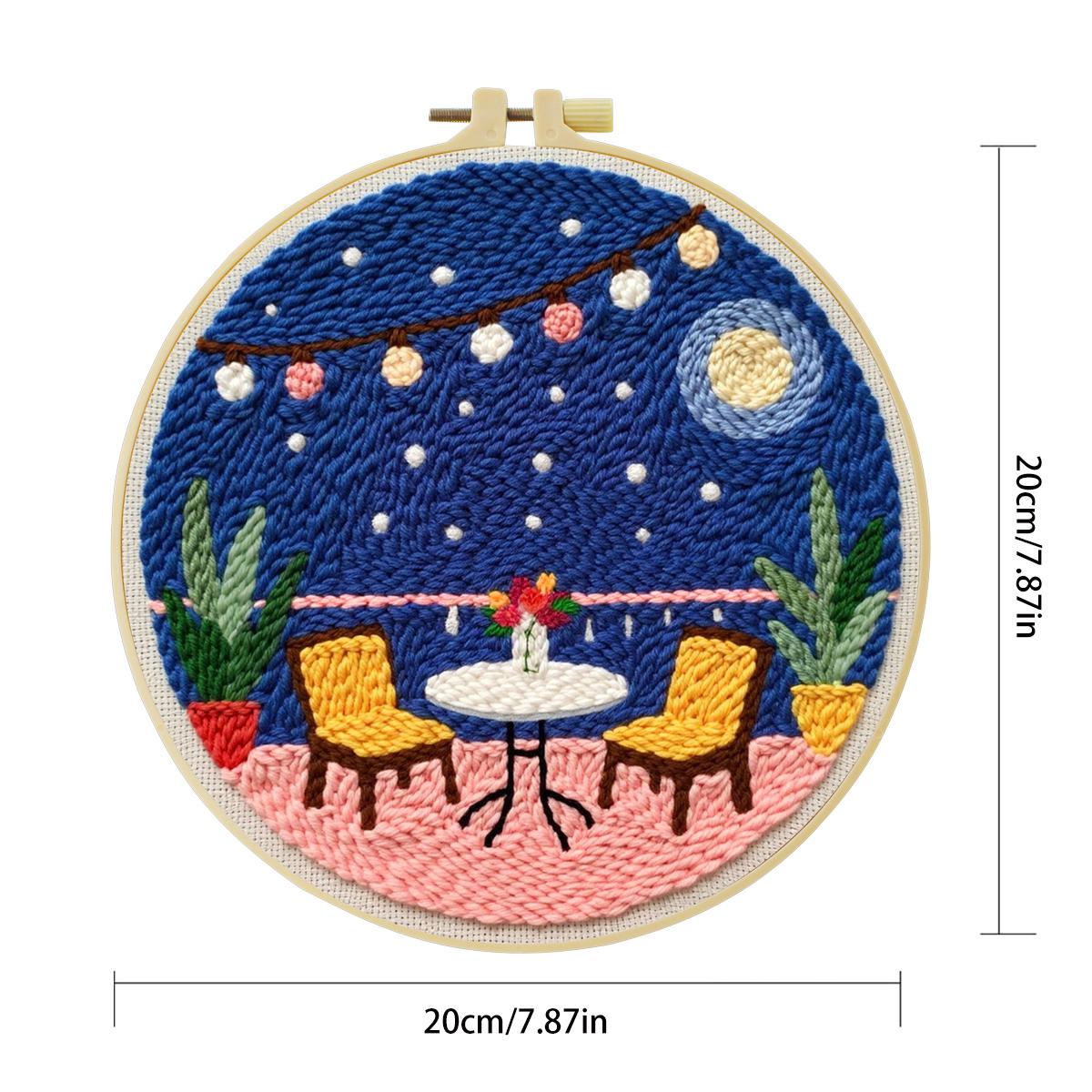 20X20CM/7.87インチテーブルパンチニードル刺繍セッ - Punch Needle Kit のレビューと価格