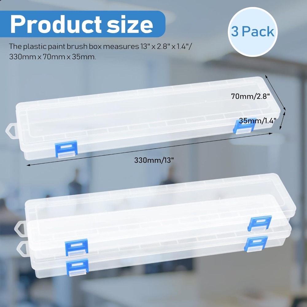 白い収納ボックス 33x7x3.5cm、ブラシ、鉛筆、水彩ペ - Art Craft Organizer のレビューと価格