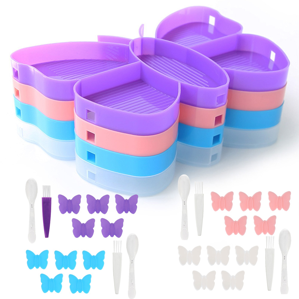 ダイヤモンドペインティングバタフライトレイセット、キュートな - Art Craft Organizer のレビューと価格