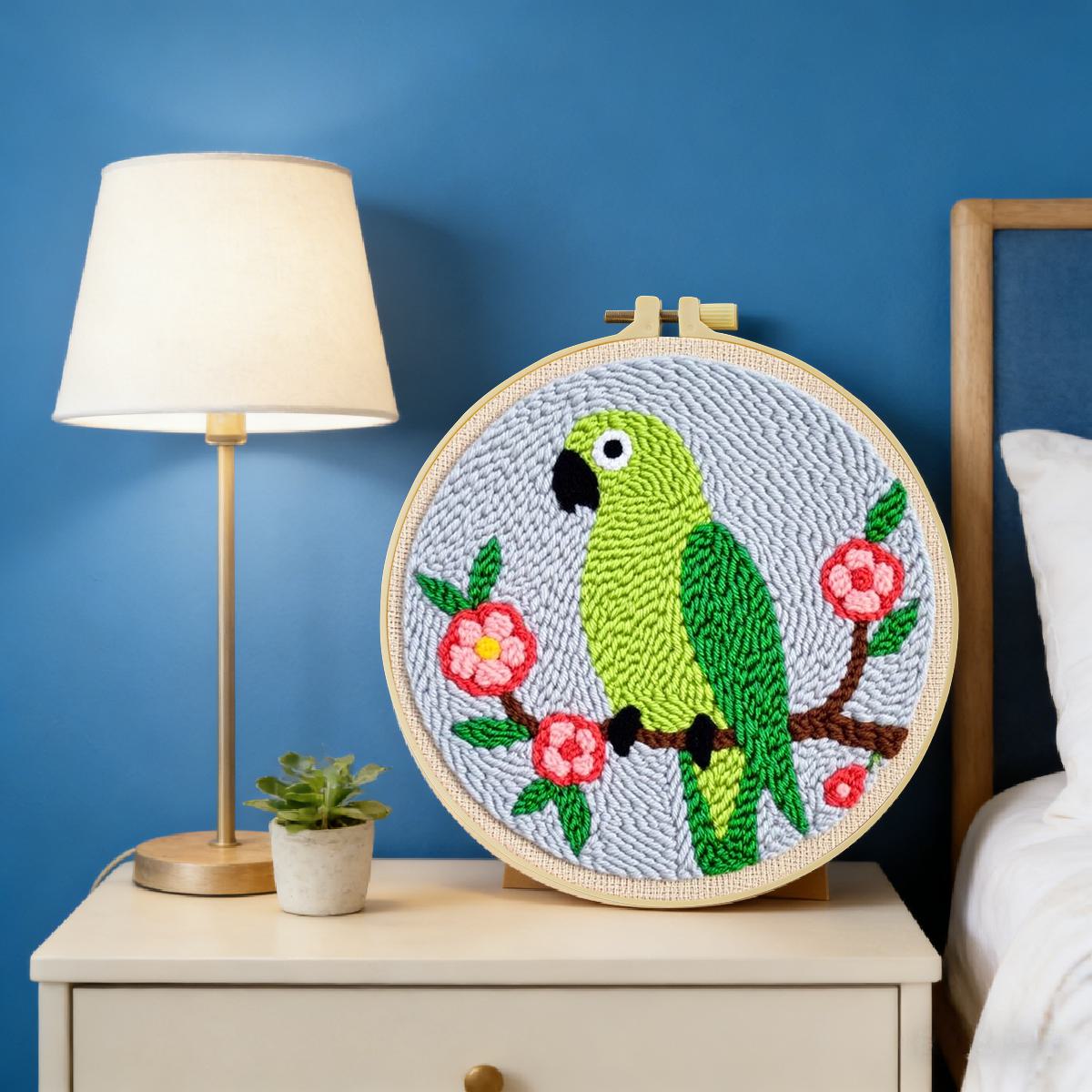 20X20CM/7.87インチ 動物 - 鳥 パンチニードル - Punch Needle Kit のレビューと価格