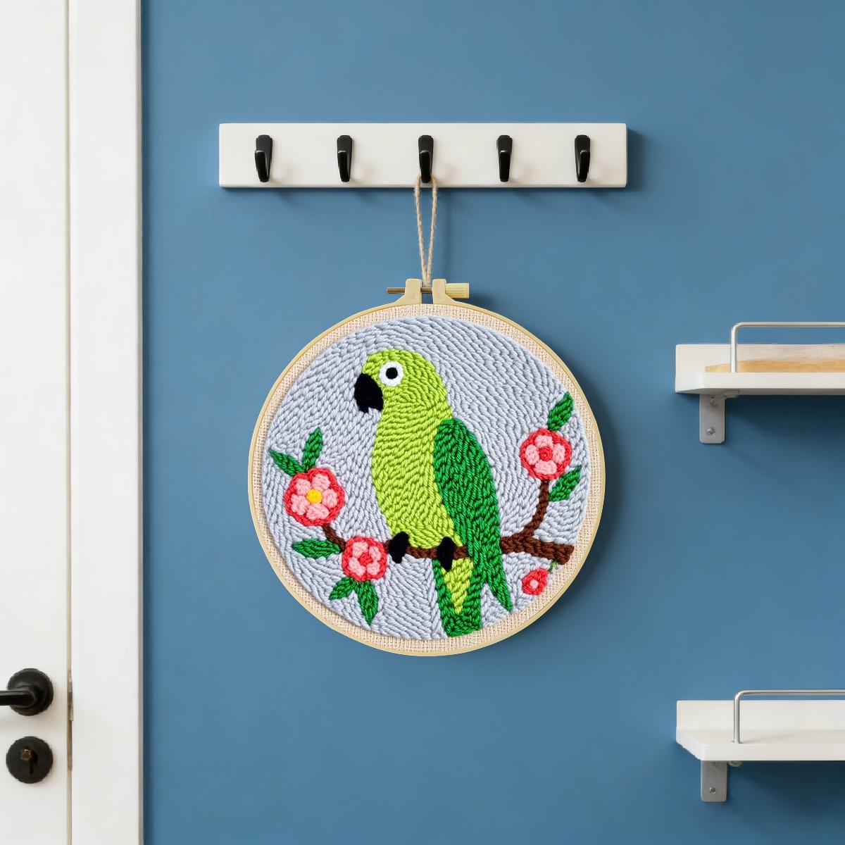 20X20CM/7.87インチ 動物 - 鳥 パンチニードル - Punch Needle Kit のレビューと価格