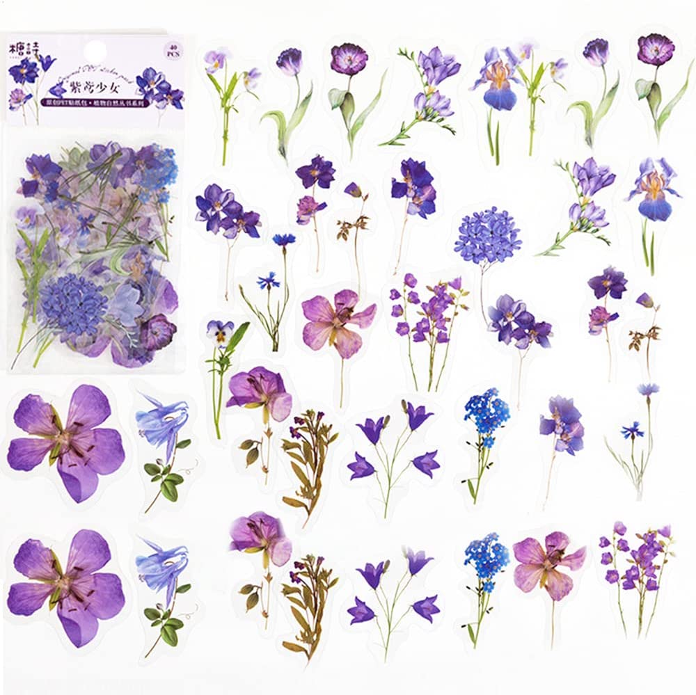 ペットの透明な花のスクラップブックステッカー、自然な花のジャ - Art And Craft Photos のレビューと価格