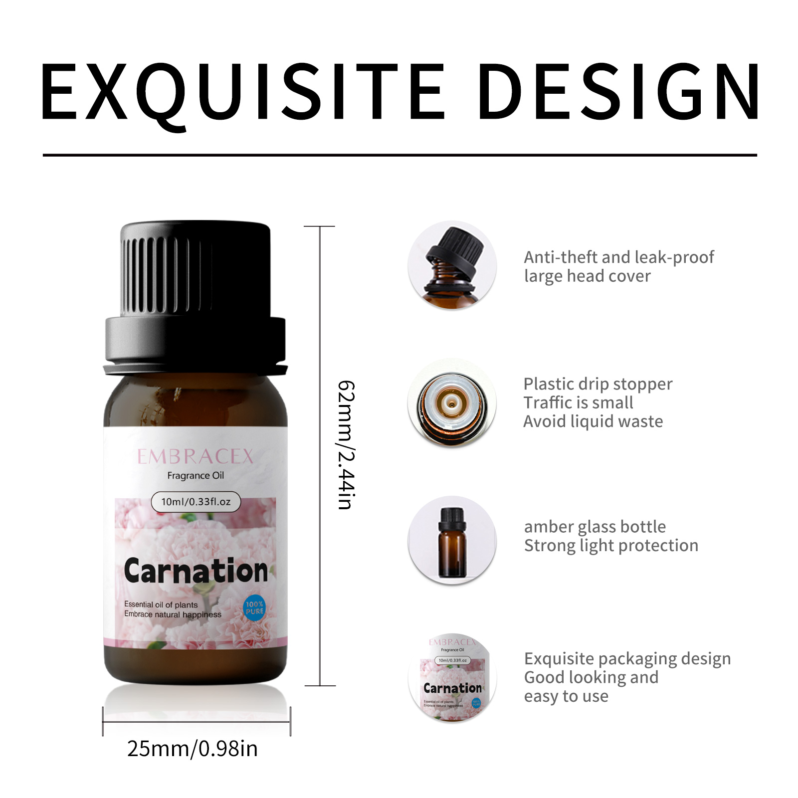 10ml カーネーション エッセンシャル オイル フローラル - Art Craft Things のレビューと価格