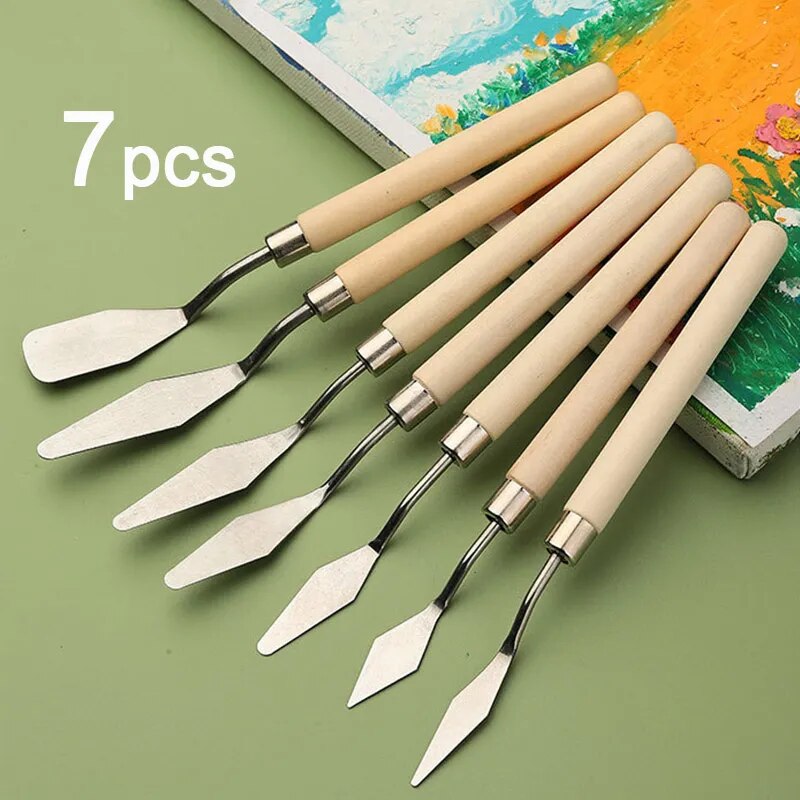 7 個ステンレス鋼油絵ナイフセットアーティストクラフトスパチ - Painting Knife Palette のレビューと価格