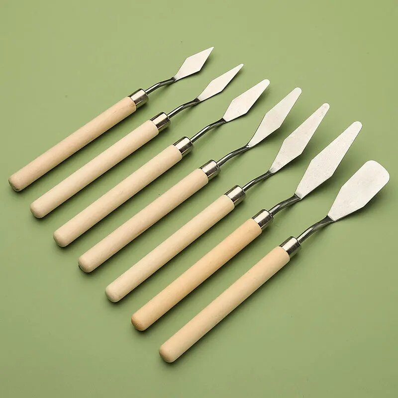 7 個ステンレス鋼油絵ナイフセットアーティストクラフトスパチ - Painting Knife Palette のレビューと価格