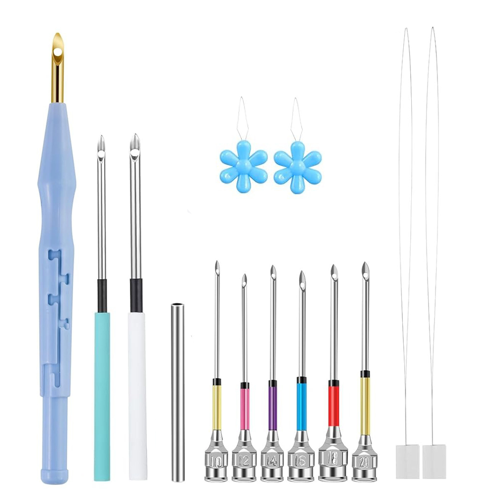 14 個パンチ針セット調整可能な刺繍パンチ針ペンツールさまざ - Punch Needle Kit のレビューと価格