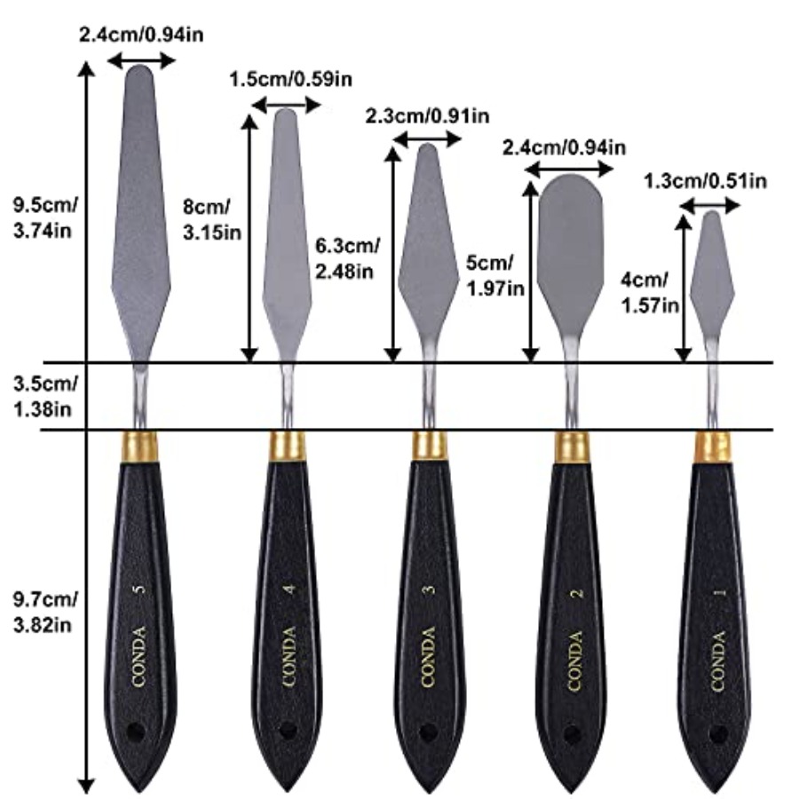 パレットナイフ絵画用ステンレス鋼製スパチュラパレットナイフ油 - Painting Knife Palette のレビューと価格